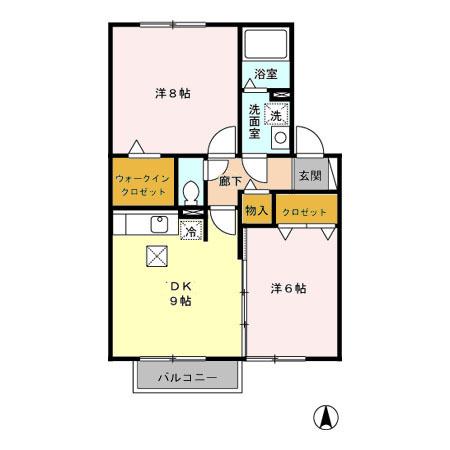 セジュールAMANO Ⅱの間取り