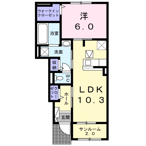 メノマーレ Ⅰの間取り