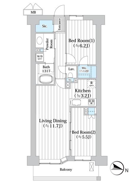 アビティグランデ砧　（Ｃ棟）・113号室の間取り