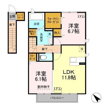 アネモス Bの間取り