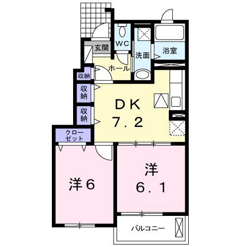 ラフレシール笛吹八田Aの間取り