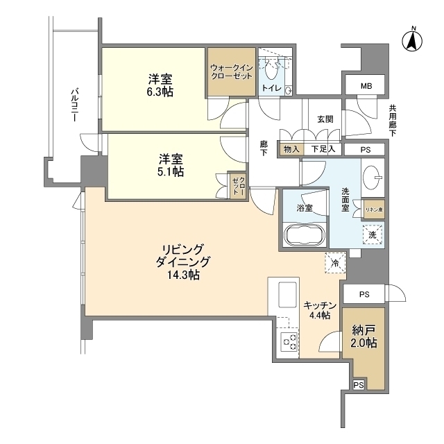 ブランズタワー梅田 Northの間取り