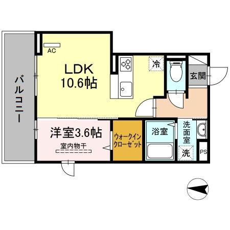 レイワパレス西新Ⅱの間取り
