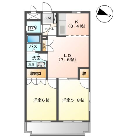 スカイパーク6の間取り