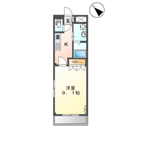 アシューレB&Kの間取り