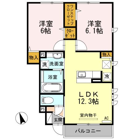 アークタウン三ツ藤 Cの間取り