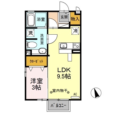 エスポワール川田　Ｂの間取り