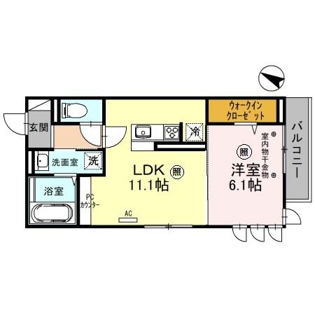 アムール・103号室の間取り