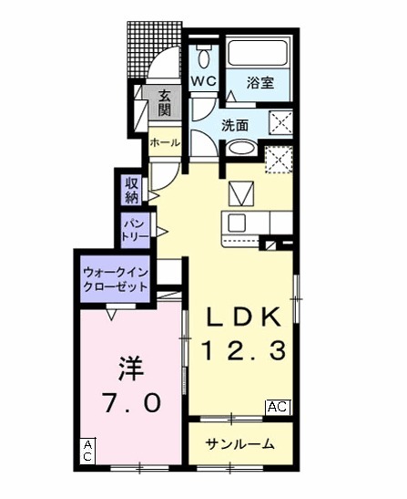 マーサK Bの間取り