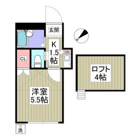 フリーダムＢ棟・102号室の間取り