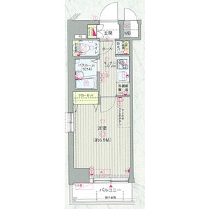 エステムプラザ神楽坂North Residence・401号室の間取り