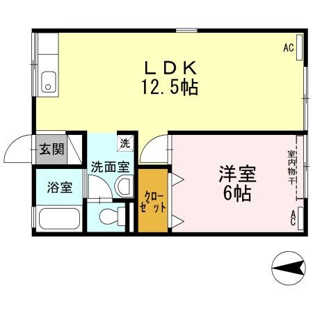フラッツ内原の間取り