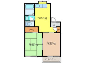 フォーブル桐野・201号室の間取り