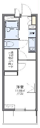 レオパレスプランドール稲城・104号室の間取り