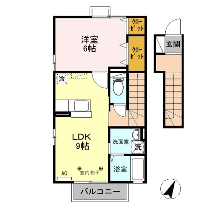グランモア若草 Dの間取り