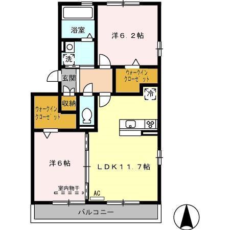 アザレ 蘇原 Fの間取り