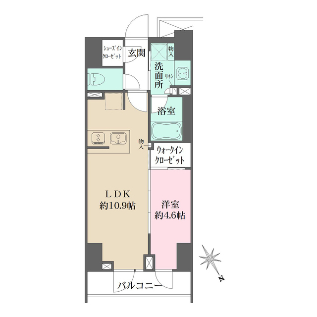 ルフォンプログレ四谷・701号室の間取り