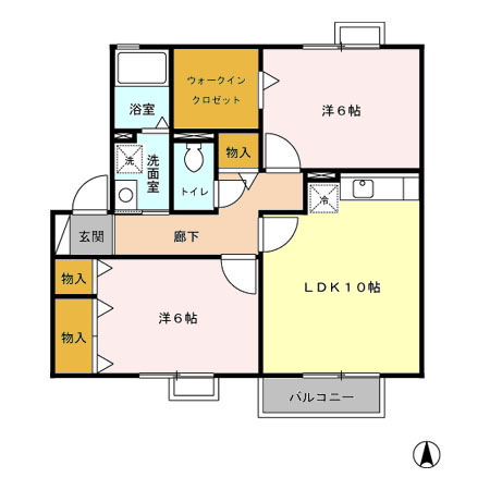 スカイウェーブ Bの間取り