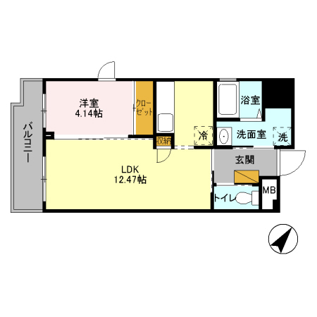 アザレア根津・401号室の間取り