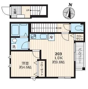 ポラリス中村橋・203号室の間取り