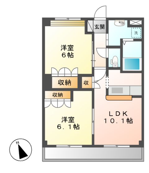 エルピスハイムA棟の間取り