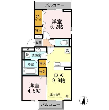 201号室の間取り