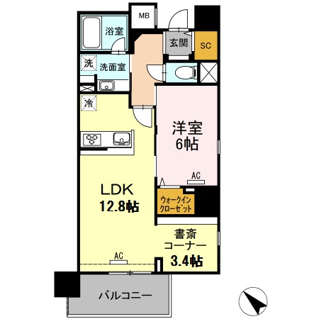 ウィスタリア レジデンス 博多・1103号室の間取り