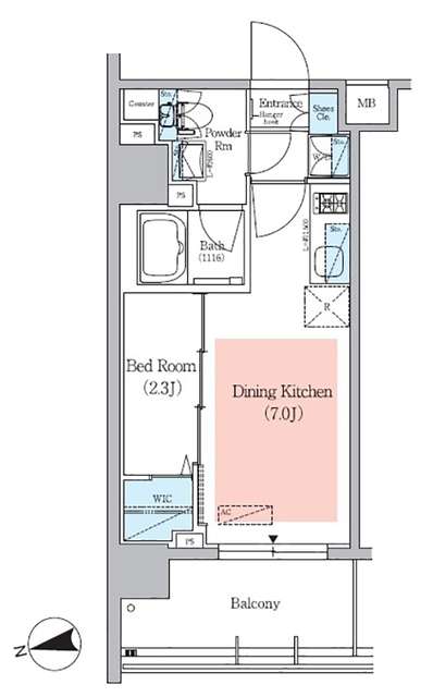 アーバネックス小石川春日・801号室の間取り