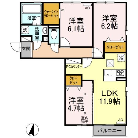 カーサ アル ソーレの間取り