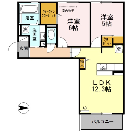 303号室の間取り