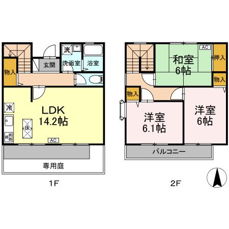 シェラ・エトワール　ＡＢＣＤ・D101号室の間取り