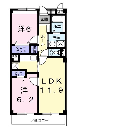 パルテールBの間取り