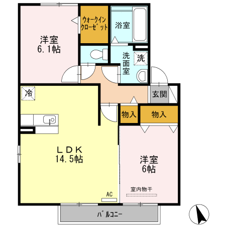 コフレ浄水北 A棟の間取り