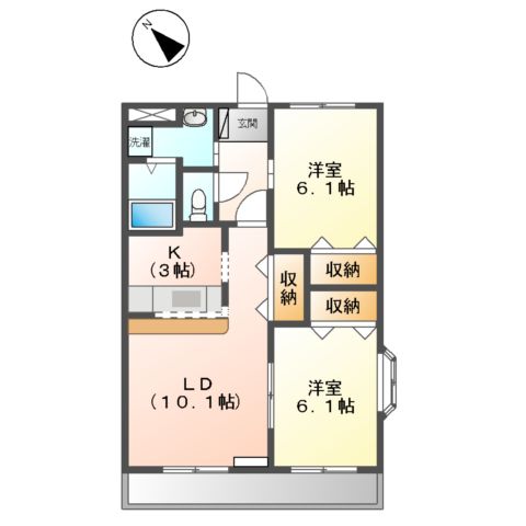フラワーヒルズ宇頭の間取り