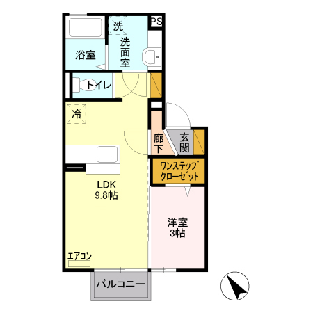 クラージュ Bの間取り