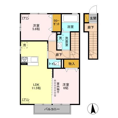 スパローハウス七番舘 Aの間取り