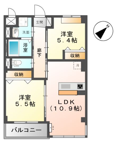 ワン・ヒル・ライブの間取り