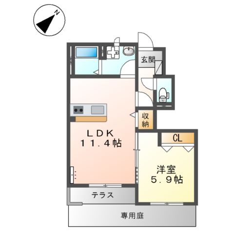 ベルシーナ鈴鹿Aの間取り