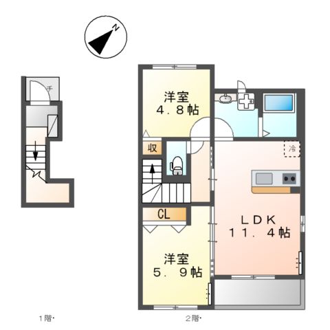 ベルシーナ鈴鹿Bの間取り