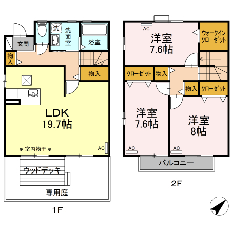 リビングタウン勝川 Cの間取り