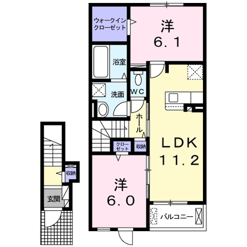 メゾン プレゾン Bの間取り