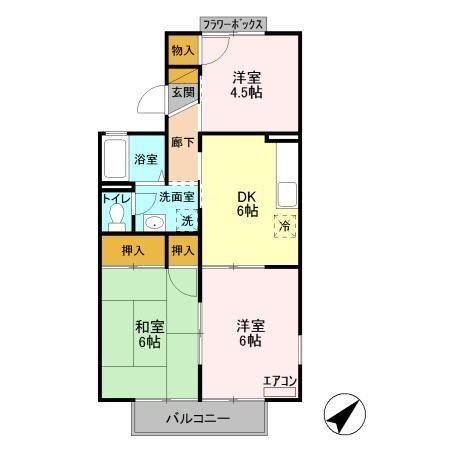 グリーンヒルズA/B Bの間取り