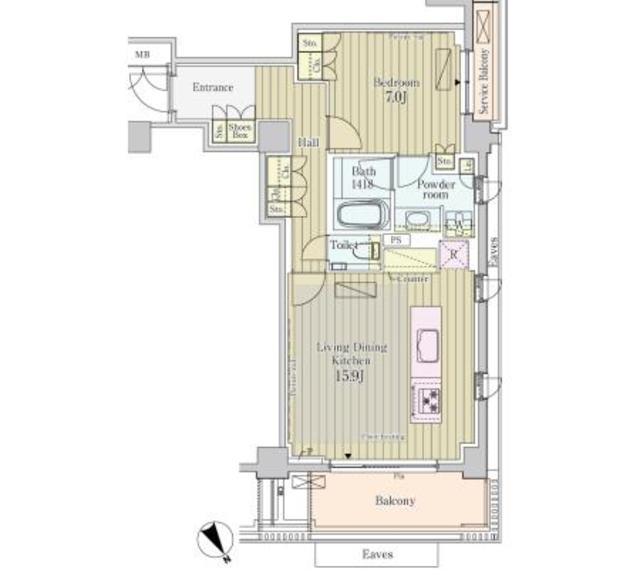パークアクシスプレミア表参道・413号室の間取り