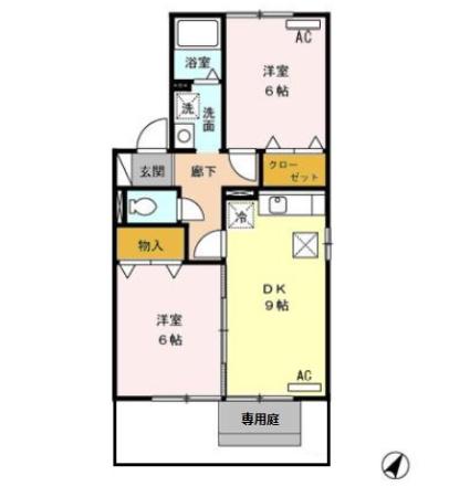 ベルドミール岡　Ｂの間取り