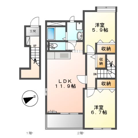 パストラル 皇Ⅱの間取り