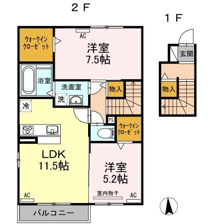 ラフィーネ・デュオⅡ B棟の間取り