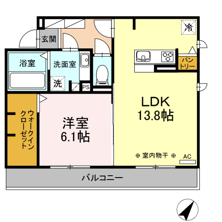 ドルチェ南八幡 Aの間取り
