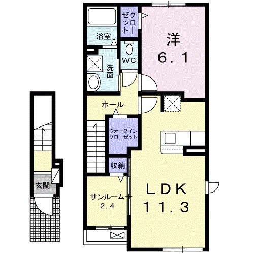 フォレストⅠ・02050号室の間取り
