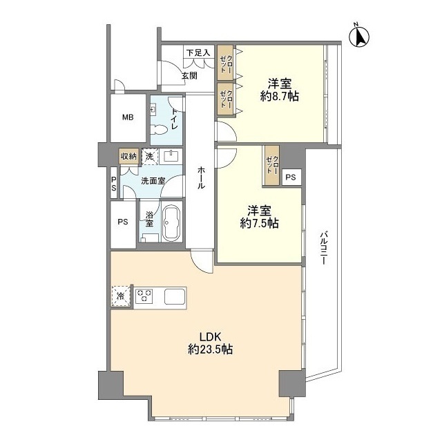 麹町三番町マンション・210号室の間取り