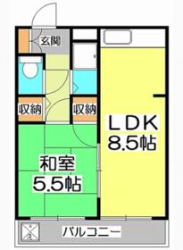 エクスクルーシヴ久留米・203号室の間取り